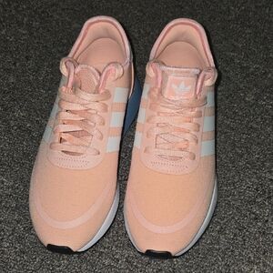 Adidas Pink Sneakers with Padded Collar and Textured Sole
